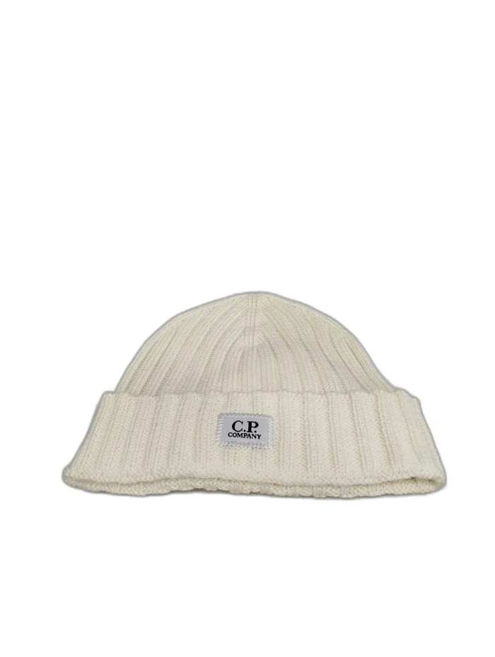 Cappello in Maglia C.P. Company Panna