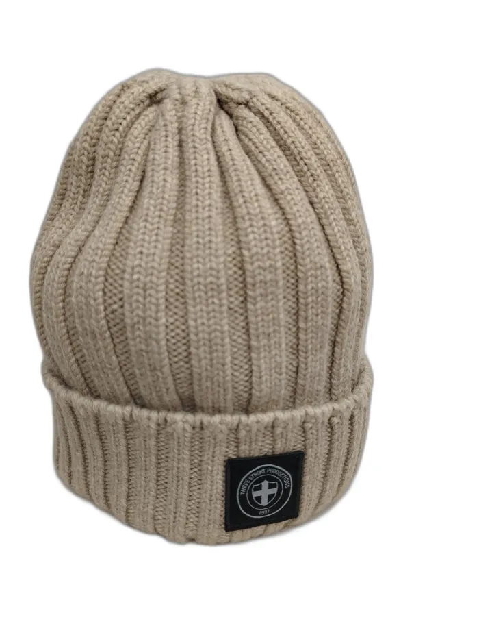 Berretto in Maglia Beige
