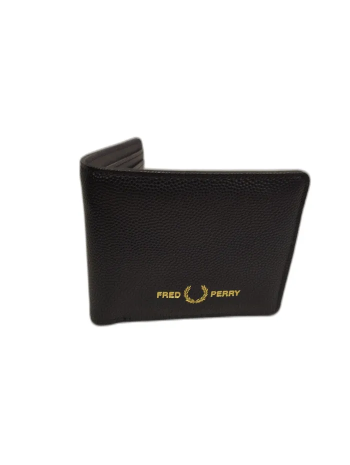 Portafoglio in pelle nera Fred Perry