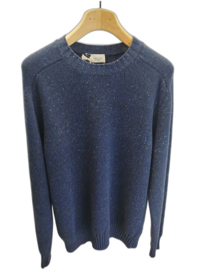 Maglione Gallia Blu con Dettagli Colorati