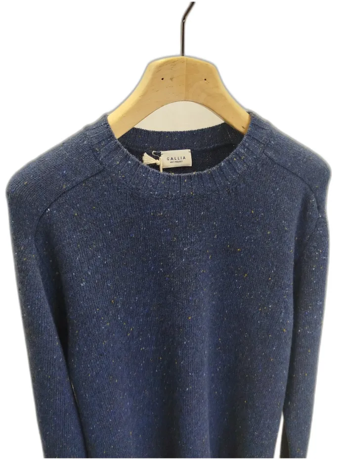 Maglione Gallia Blu con Dettagli Colorati