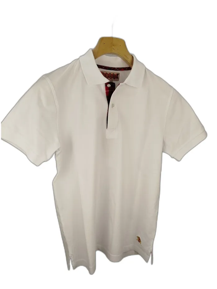  Baracuta Tartan Placket Polo Bianca