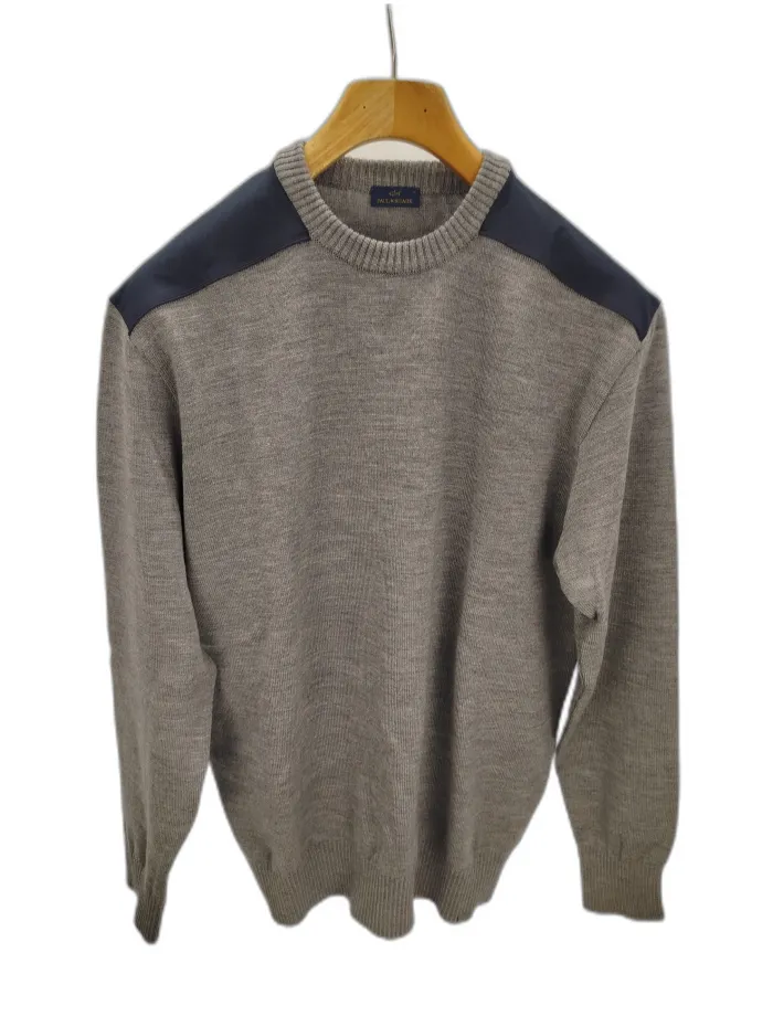 Maglione Paul & Shark Grigio con Spalle Blu