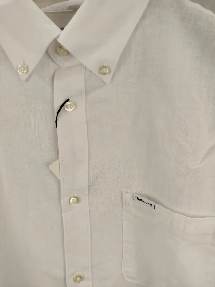 Barbour Camicia Lino Bianca 