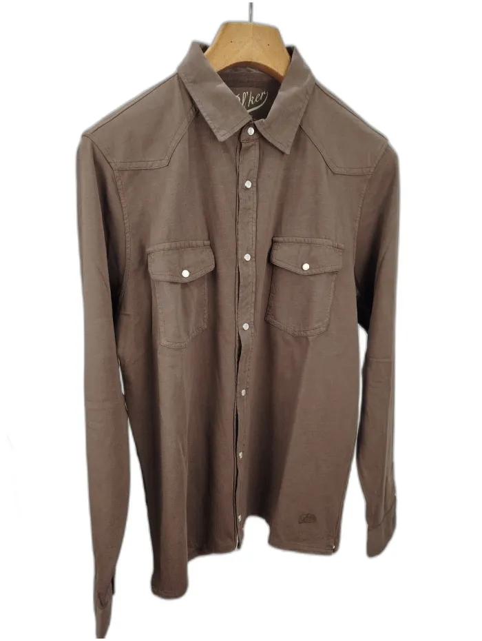 Bl'ker Camicia in cotone Marrone 