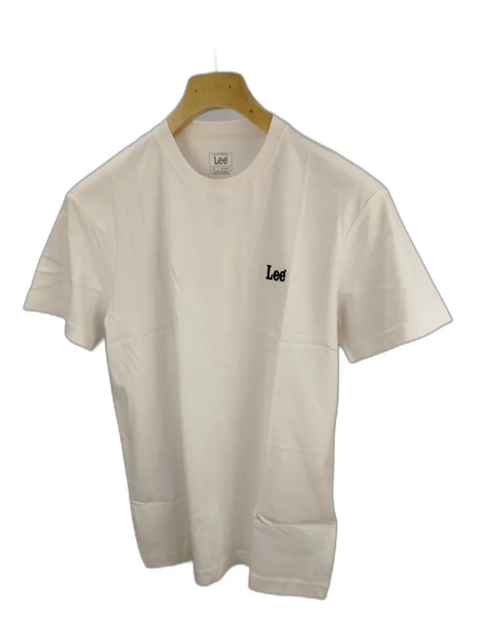 Lee T-shirt Panna con Logo Ricamato 