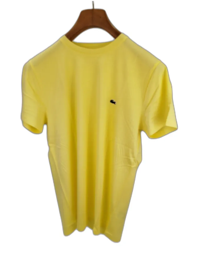 Lacoste T-shirt gialla in cotone Pima