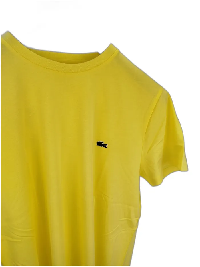 Lacoste T-shirt gialla in cotone Pima