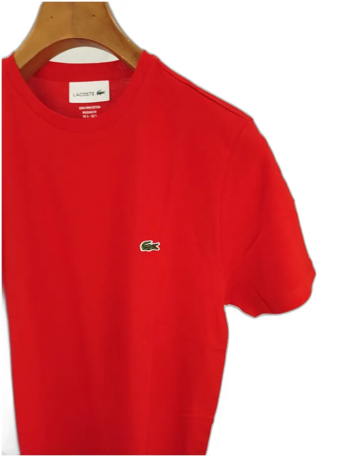 Lacoste T-shirt Cotone Pima Rossa