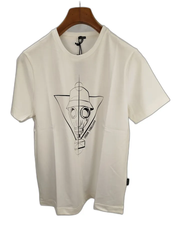 Three-Stroke T-Shirt Gas Mask Panna 