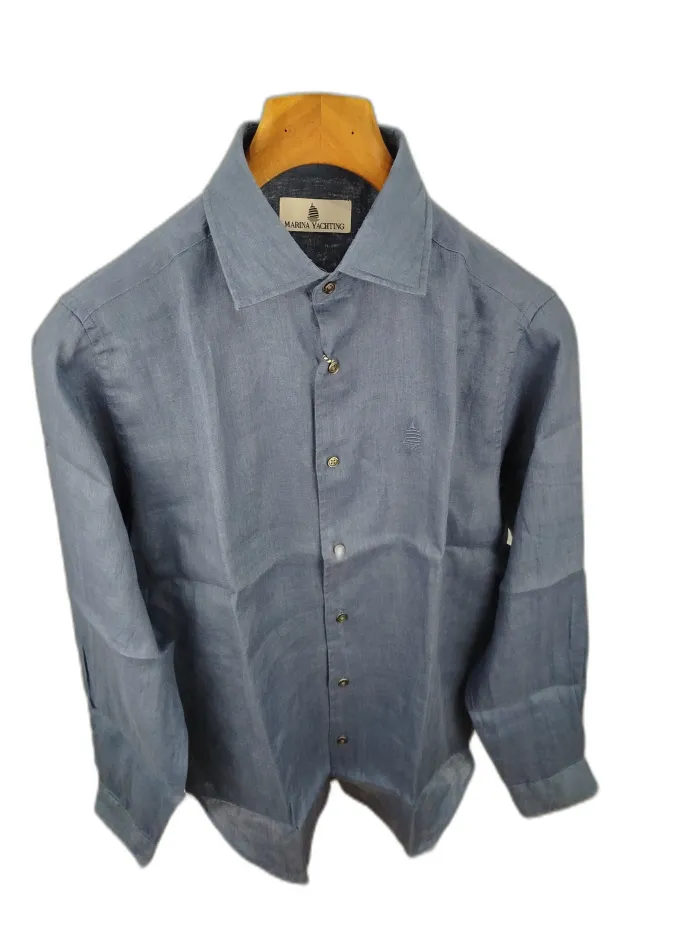 Marina Yachting Camicia Lino Blu  indaco