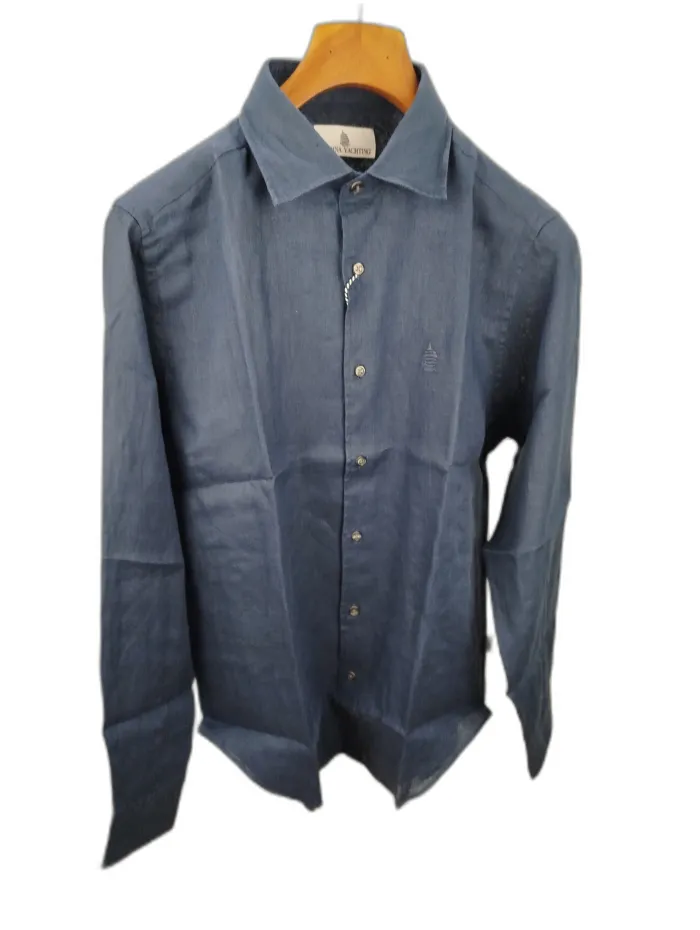 Marina Yachting Camicia Blu in Lino 