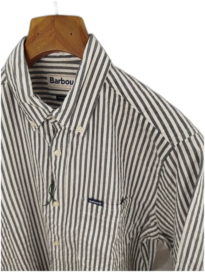 Barbour Camicia a righe Blu Stone washed 