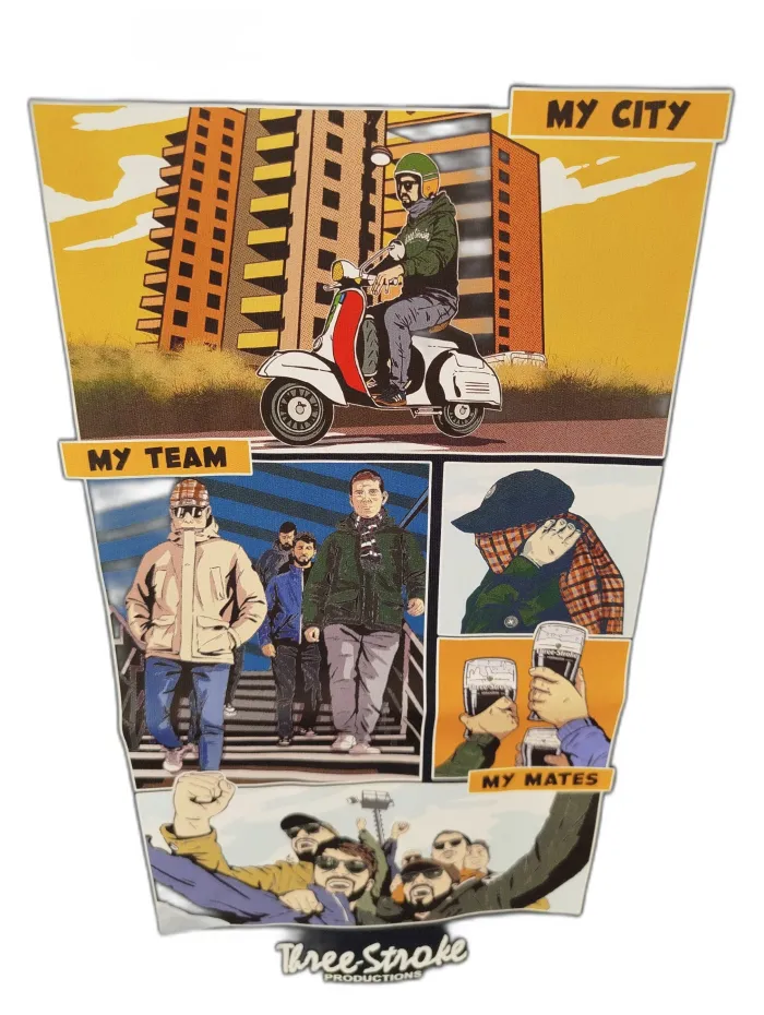 Three-Stroke T-Shirt My City, My Team, My Mates