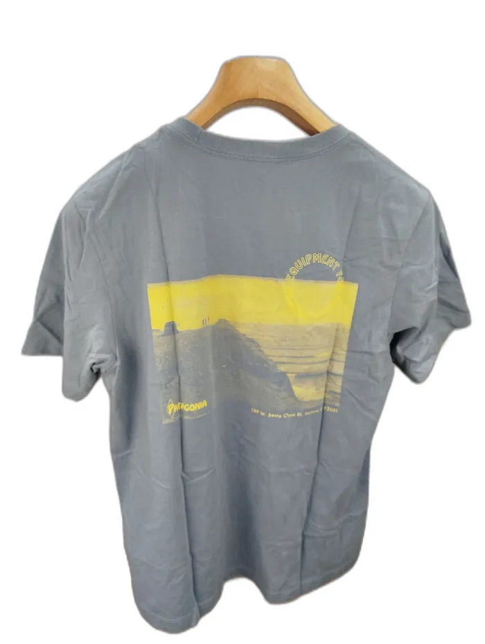 Patagonia T-Shirt Celeste  con Stampa Vintage 