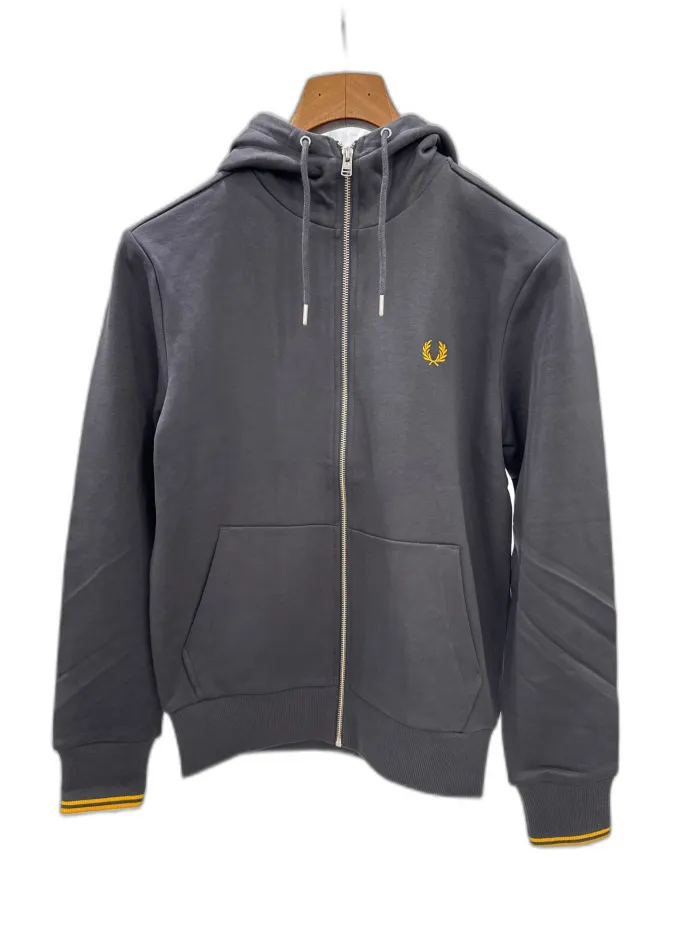 Felpa Fred Perry Cappuccio Grigia
