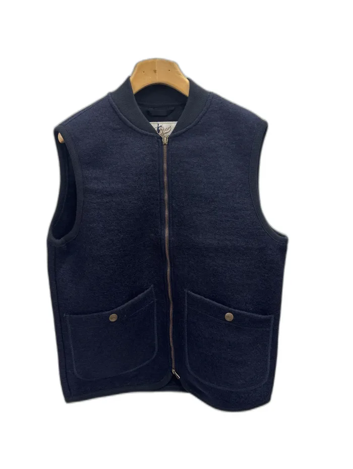 Gilet Navy Bl'ker BOILED WOOL BEST WOLF