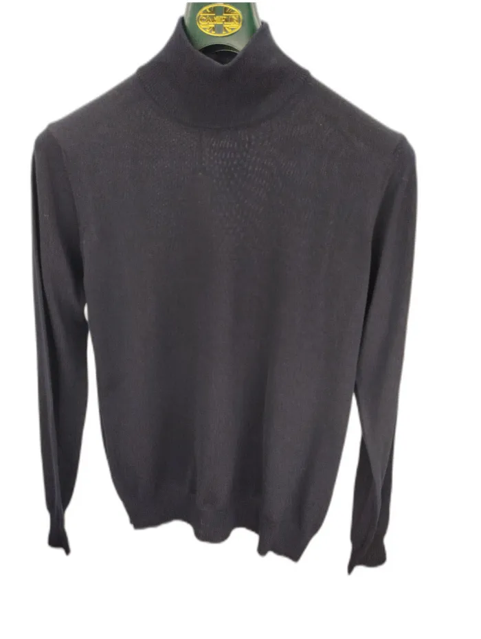 Maglione Collo Alto Cashmere blu