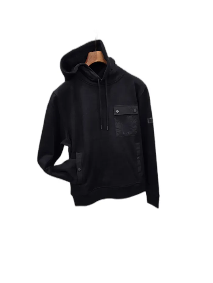 Felpa Barbour Nera con Cappuccio