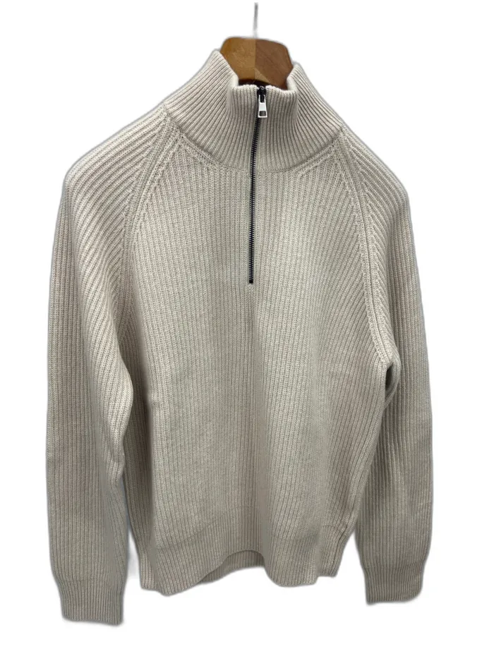 Maglione Maglia Crema con Zip Bl'ker