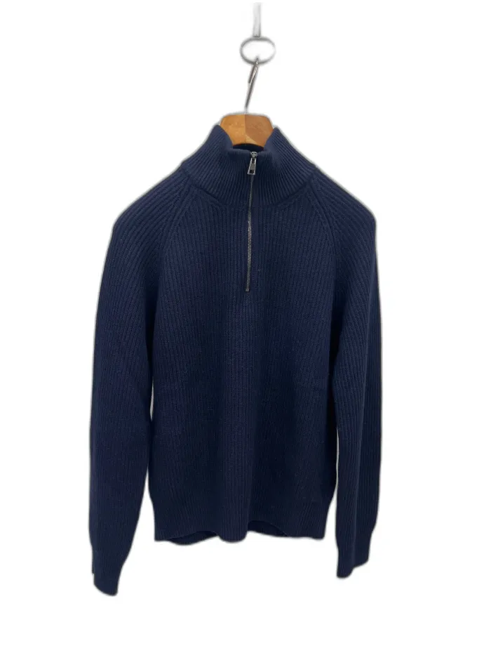 Pullover blu mezza zip Bl'ker