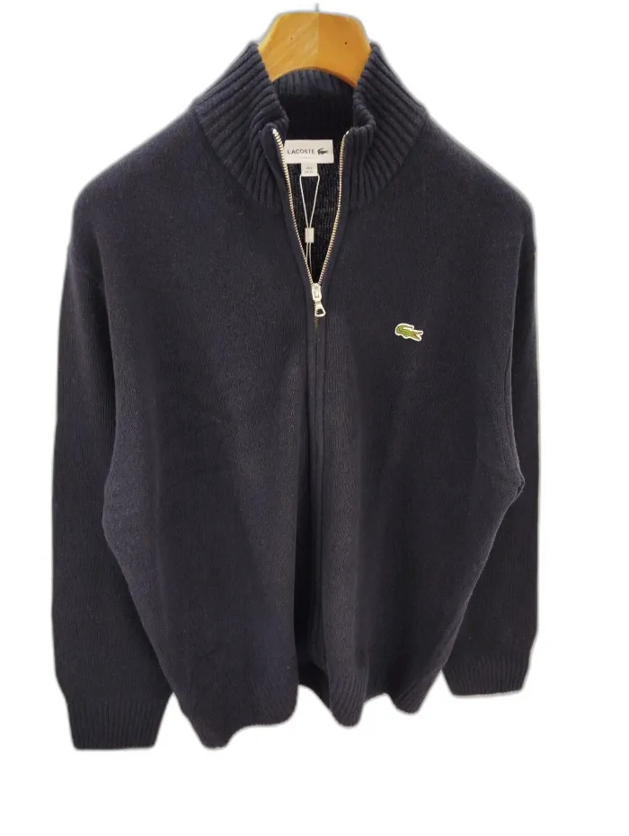 Maglione Lacoste blu scuro con zip