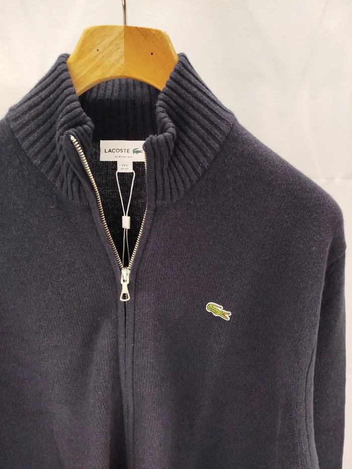 Maglione Lacoste blu scuro con zip