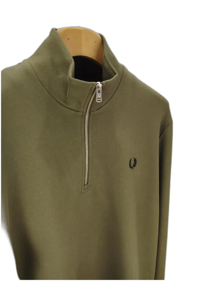 Felpa Verde Fred Perry con Zip