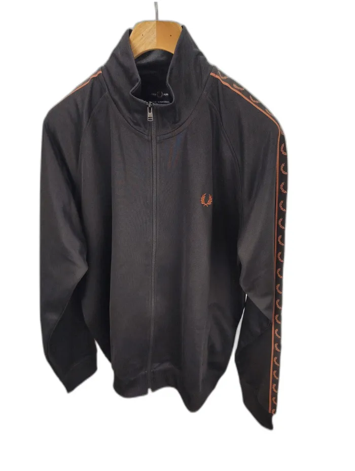 Felpa Fred Perry con zip arancioni