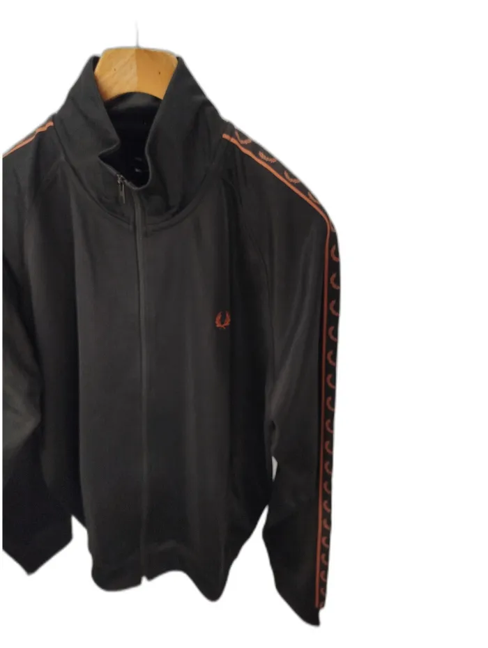 Felpa Fred Perry con zip arancioni