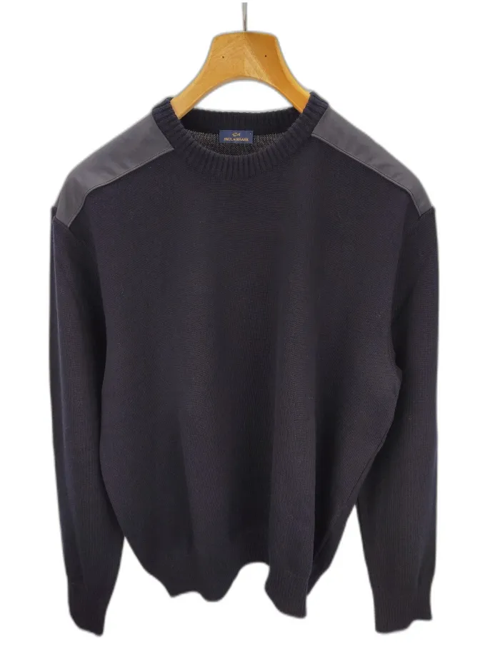 Maglione Paul & Shark in lana con dettagli in pelle