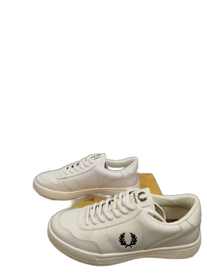 Scarpe Fred Perry Pelle Bianca con alloro verde militare