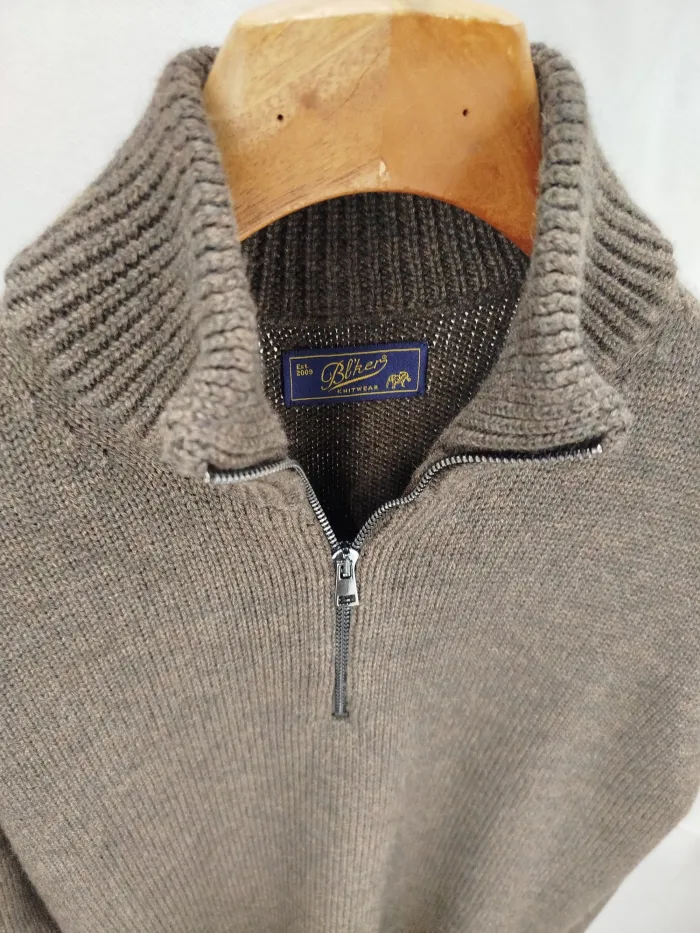 Maglione con zip Bl'ker nel colore Marrone