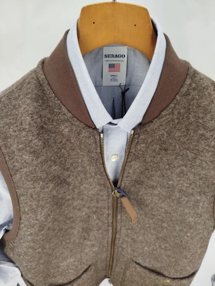 Gilet Bl'ker in Lana Marrone